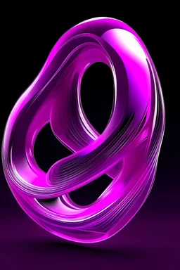 3d abstract space streamlined shape in pink violet colors infinity tail-shaped fish