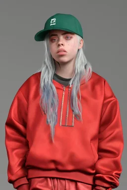 Billie Eilish, in shorts, photorealistic, 8k