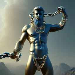 Full body Greek statue of a man in chains, future classic, unreal engine, high details in face and body, epic, , digital painting, digital illustration, extreme detail, digital art, 4k, ultra hd, hyper detailed, greg rutkowski, hyperdetailed, neoclassicism, unreal engine