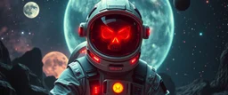 portait of space vampire astronaut goa trance halloween glam rock soul opera, explorer new frontier, meeting with two new races beyond our star system
