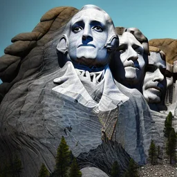 Mount Rushmore on fire