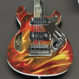 50'S ELECTRIC GUITAR ROCKABILLY HOTROD SPACESHIP FLAMES