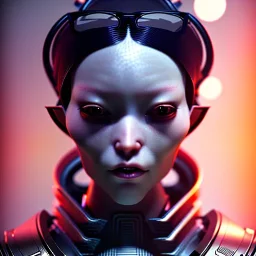 Short cold hair Woman, samurai, cyberpunk, neon, highly detailed, art stations, concept art, smooth, unreal engine 5, god rays, ray tracing, RTX, nanite polygons, lumen lighting, ultra detail, volumetric lighting, 3d, finely drawn, high definition, high resolution, gradient background