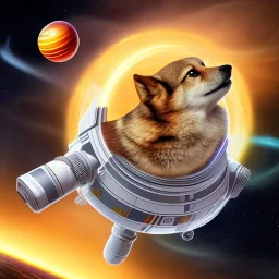 doge trapped in space with orbs