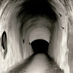 Eerie old tunnel man face