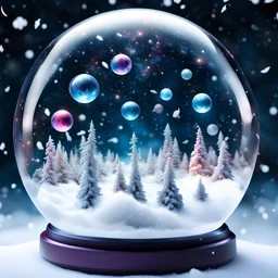 Multiverse in an Snow Globe, floating in the calaxy