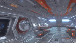 interior of space ship freighter