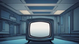 The image depicts a captivating cinematic scene, with a softly lit television screen in a calming shade of blue. The screen is surrounded by dark hues, giving the image an exciting cinematic ambiance. Some colors and patterns can be seen on the screen, indicating that it is in an active mode. This image symbolizes the beauty of cinema and television as tools for exploring different worlds and delving into the stories of diverse cultures. It highlights the importance of cinematic art and televis