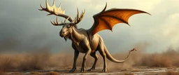 moose dragon with two powerful wings
