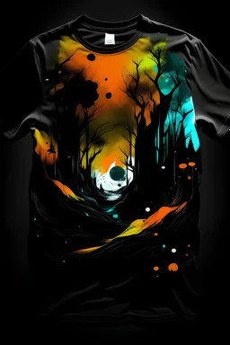 Tshirt design (Alcohol ink illustration), double exposure effect:1.6, abstract silhouette (pets), (Art by Yoan Lossel, Cyril Rolando, Nan Goldin, Lee Bontecou, Leusch), organic shapes, ethereality, high contrast, fireflies, backlighting, charcoal and different shades of orange dark, intricately detailed background landscape, sticker, 2d cute, fantasy, dreamy, vector illustration, 2d flat, centered, Tim Burton, professional, smooth, modern, minimalistic, graphic, line art, vector graphics