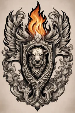 flame cowerd family crest with a huge Z in the center