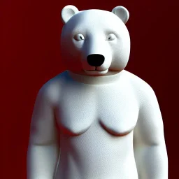 Un ours blanc, réaliste, habillé comme un moine bouddhiste, anthropomorphique, sombre, très détaillé, représentation 3d, un maximum de détail