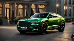 Bentley And Lamborghini URUS merged , desktop wallpaper, 4K, Cinematic, in the middle of showroom