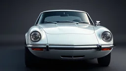 Retro sport classic car concept, inspired by 1970s design, chrome bumpers, round headlights, low profile, smooth curves, clean 3/4 view, studio background, full body visible, ray traced lighting, cinematic render, glossy paint, high detail