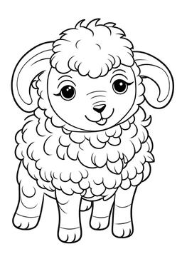 outline art for cute sheep coloring pages with caves, white background, sketch style, full body, only use outline, mandala style, clean line art, white background, no black shadows and clear and well