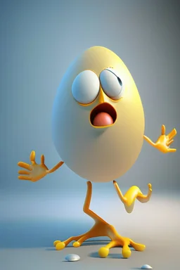 3d egg character with hands and legs