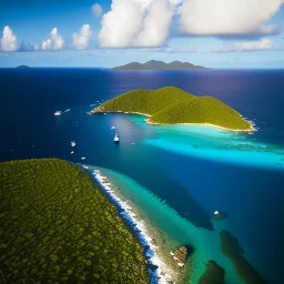 Virgin Islands National Park, U.S. Virgin Islands,aerial view,extremely detailed digital painting, high resolution,8k, realistic, beautiful, volumetric lighting, mystical colors ,perfectly centered image, perfect composition, rim light, beautiful lighting,masterpiece, stunning scene, raytracing, anatomically correct, in the style Van Gogh and robert e howard and Ken Kelley and Ohrai Noriyoshi and Simon Bisley and tomzj1.