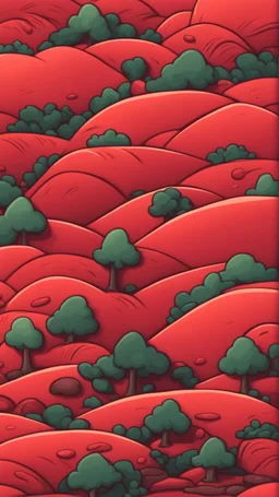 background, cartoon, top down landscape red