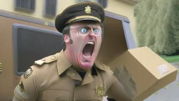 napoleon yells at UPS truck