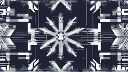 digital glitch pattern snowflake geometric abstraction