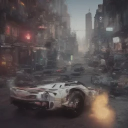 ferrari 488 in the middle of the night in cyberpunk 2077