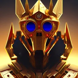 hunter Galaxy treasure moon portrait robotic bloody evil theeth body details 16k warrior gold body dark horn metal silver hybrid Gold Reckt Powerful spike dark render lightning