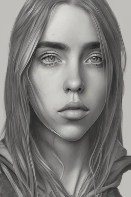 Billie Eilish, photorealistic illustration, 4k