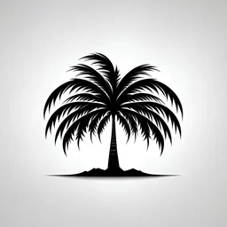 create a summer palm tree logo with black