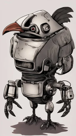 a chicken robot as a poster from a halloween horror movie, high detail