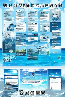 rave poster with ocean theme ika musume with text area