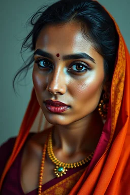 A pretty woman from India full body , looking at the viewer, studio photograph, very aesthetic, highly detailed, brilliant composition, hyper realistic, photorealistic, subsurface scattering matt painting