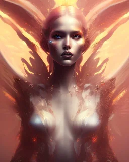 Abstract portrait of burning angel, Anna Dittmann, trending on artstation, fantasy art