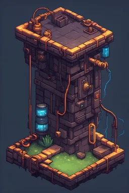 electricity trap, 2D, pixel art, game asset for platformer