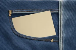 blue denim pocket with card coming out of pocket