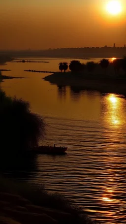 Nile river, sunseting