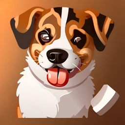 Sticker of a cute dog that eats a a bone and is sleeping
