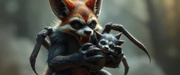 spider fox orc holding baby