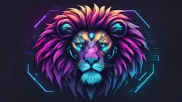 cyberpunk lion logo