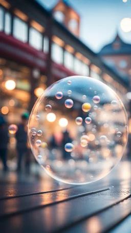 bubble explosion at the train station,bokeh like f/0.8, tilt-shift lens 8k, high detail, smooth render, down-light, unreal engine, prize winning