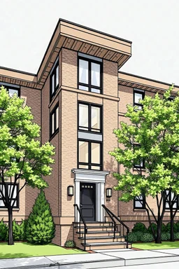 dorm building 3d exterior sketch