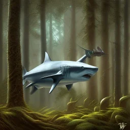 shark in the woods