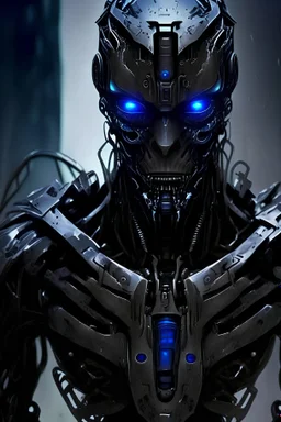 dark humanoid robot soldier artificer gladiator futuristic assassin weak with a single eye
