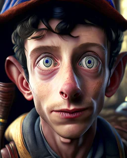 Human version of Pinocchio hyper-realistic hyper-detailed 8k artwork