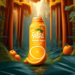 Social Media Design for a For fanta orange juice in the orange forest