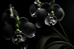 create small grey orchid and black backround