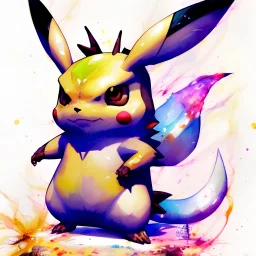 Pokémon Pikachu, watercolor illustration by <agnes cecile> <Yoji Shinkawa>, intricate detail,