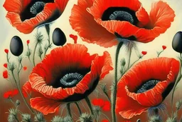 Poppies in the style of Oskar koller