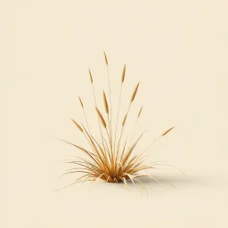 concept art of low poly stylized alien dry single leaf grass on a plain neutral background.