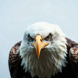 a gigantic white-gray eagle closeup