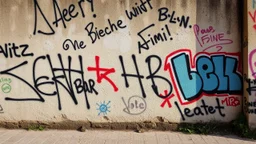 old wall. Graffiti.